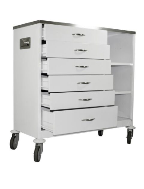 Anaesthetic Trolley 6 Drawers with 3 Shelves