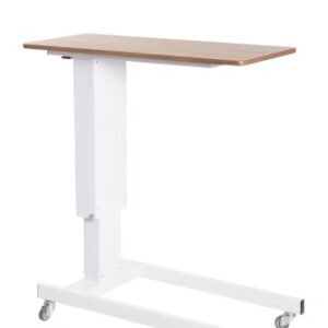 Overbed Table with Hydraulic Height Adjustment and Oak Top