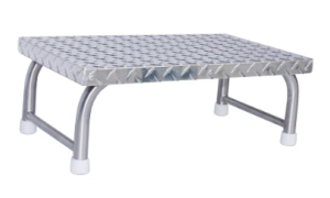 Single Step, Stainless Steel Frame with Chequered top
